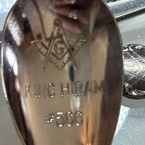 Masonic engraved spoons - engraved,