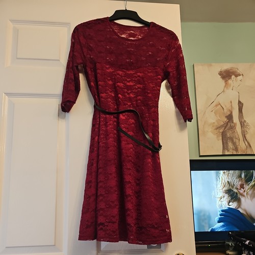 Red skater dress size - red,