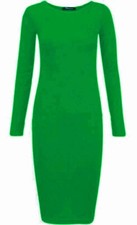 WOMENS LADIES LONG SLEEVE MIDI