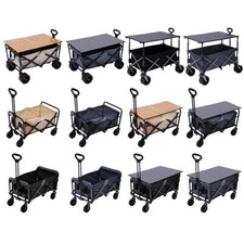 Pull Along Garden Camping Trolley Cart Foldable Wagon Truck Outdoor Wheelbarrow