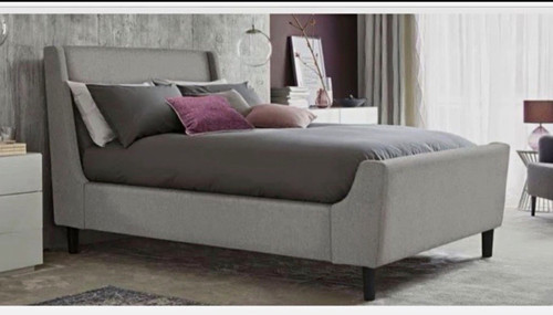 Grey upholstered fabric - upholstered, double
