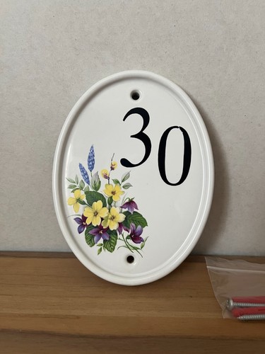 Vintage ceramic door plaque - vintage,