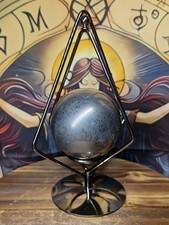 Unsealed 6cm Shungite Sphere & Stand - Grounding & Protection 