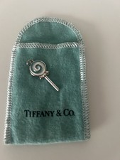 Tiffany & Co Sterling Silver Blue Enamel Lollipop Charm & Pouch Gift Authentic