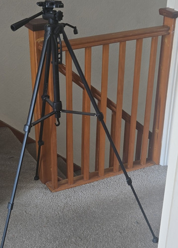 Black camera tripod pan tilt - tripod, pan/tilt