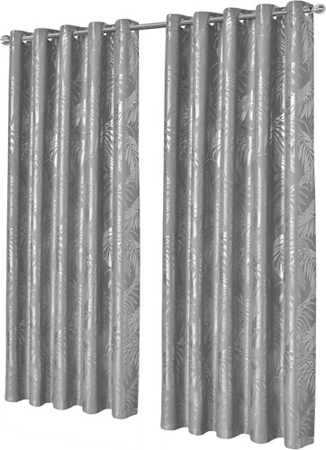 Blackout eyelet curtains - eyelet, black