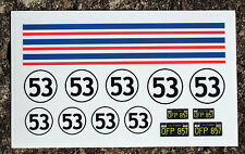 HERBIE Beetle 18th scale pre cut stickers/decals,idea for RC and Die Cast model 