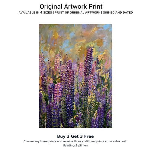 Lupine flowers print - on, matte