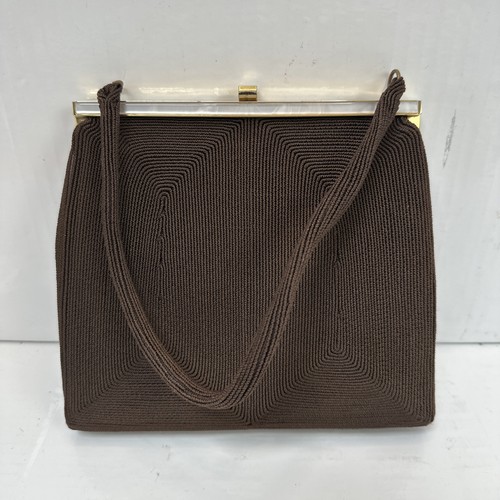 Vintage 1940s brown handbag - handbag, by
