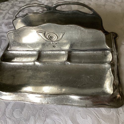 Vintage art deco pewter letter - deco,