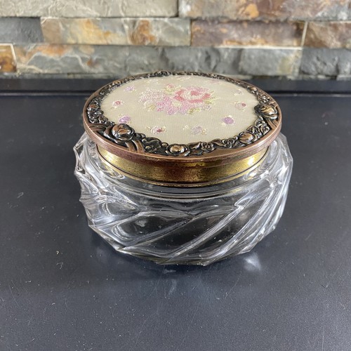 Vintage brass glass - brass, powder