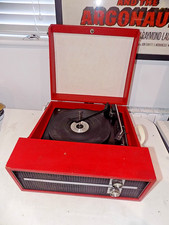 Fidelity Vintage Record Player with BSR Mechanism Red FAULTY Sold as SPARES