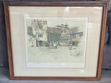 Cecil Aldin 'Ightham Mote House' Signed Limited Print Lithograph Manor Houses