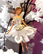 Stunning Fairy Ballerina in Shimmering White & Silver - Christmas Tree Hanger