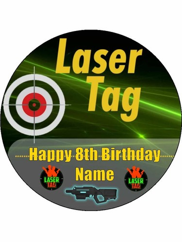 Laser tag cake - laser, topper