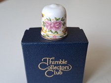TCC THIMBLE COLLECTORS CLUB THIMBLE....KATERINA PORCELAIN...FLORAL PANELS, BOXED