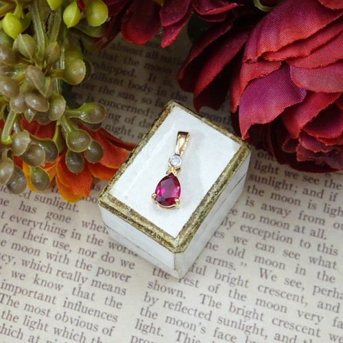 Vintage 9ct gold - , synthetic