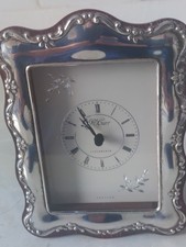 Sterling Silver - R.Carr - Clock - Hallmarked - Sheffield Quartz - Rosewood 925