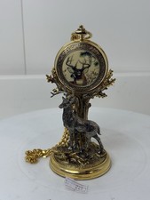 FRANKLIN MINT 10 PT  BUCK FISH & WILDLIFE FOUNDATION POCKET WATCH WITH DISPLAY