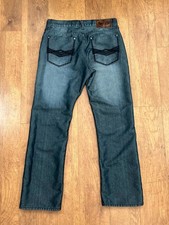 Vintage Y2K Old School Shiny Jeans Embroidered Pocket And Patch Men's W34 L31