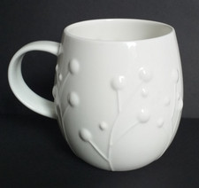 Repeat Repeat Plum Mug.White Bone China 3D Design,Stoke on Trent.Holds 550ml.New