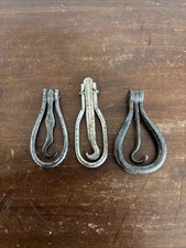 3 Antique Steel Folding Button
