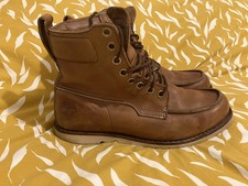 Timberland Earthkeeper Rugged 2.0 Boots Mens UK 9 Brown Leather Moc Toe Lace