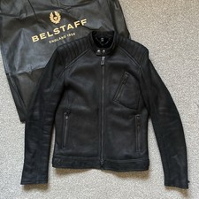 Belstaff  Shearling V Racer Leather Jacket Black RRP £1295 UK36 It46 Small