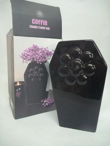 Coffin shaped vase ceramic - coffin,