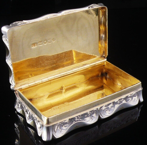 Antique sterling silver snuff - antique,