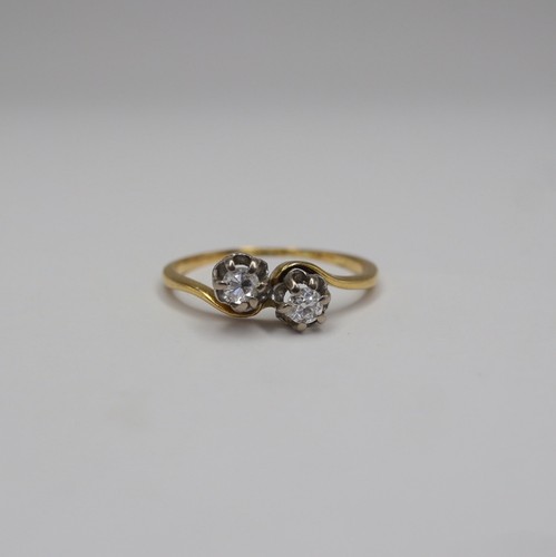 18ct yellow gold diamond twist - 18ct,