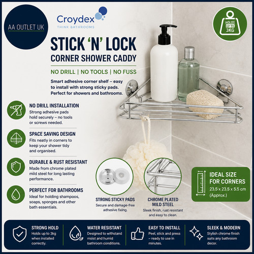 Croydex stick lock adhesive - stick,