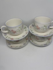 Royal Doulton Summer Carnival Cups And Saucers X4