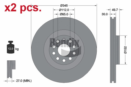 Pcs front brake disc rotos - brake,