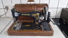 Vintage Singer 128k Hand Crank Sewing Machine with Accessories 1955 Tested Works