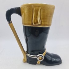 Vintage Sylvac Pottery Riding Boot & Crop Ornament Vase Figure 4584 6" Tall