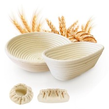Homiely Bread Proofing Basket 9" round, 10" oval Banneton Sourdough Proving Tool