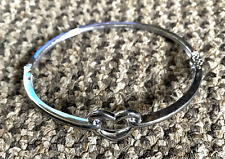 Open Heart Bangle 925 Sterling Silver Bracelet Hallmarked