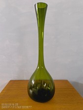 Vintage Swedish green glass bottle vase Arthur Percy Gullaskruf 40cm