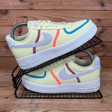 Nike Trainers Womens Size UK 5 Air Force 1 LX Life Lime Yellow Canvas Shoes AF1