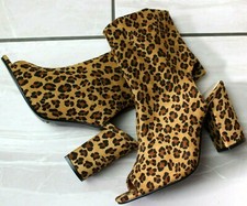 Womens Leopard Mid High Block