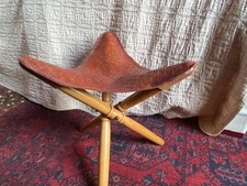 Tripod Folding Stool leather