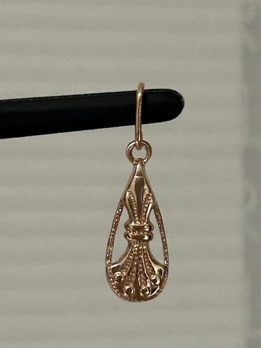 14ct gold bow pendant - gold, 585