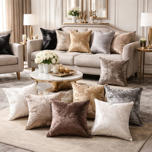Crushed velvet cushion covers - crushed,