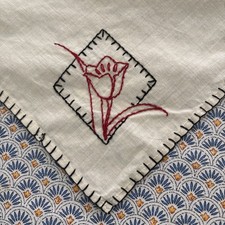 Vintage tablecloth embroidered - vintage,