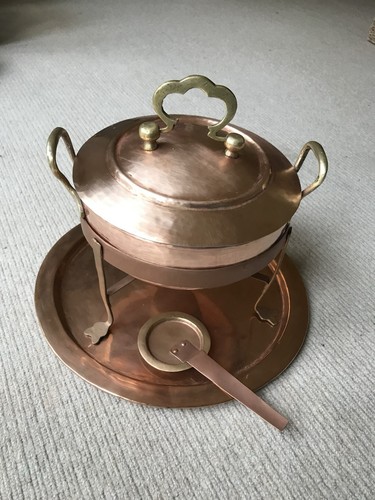 1960s ornate copper chafing - ornate,