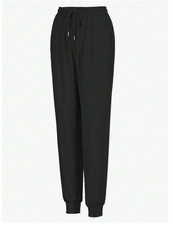 Women's Scrub Medical Black Trousers Pants Nurse Hospital Uniform Workwear 1XL