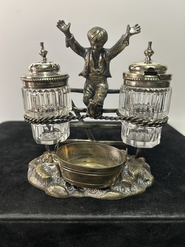 Victorian silverplate cruet - victorian,