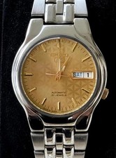 Seiko 5 Automatic 21 Jewels 7S26 Men's Watch, Gold Dial Japan Made