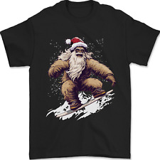 Snowboarding Yeti Christmas Bigfoot Xmas Funny Mens T-Shirt 100% Cotton